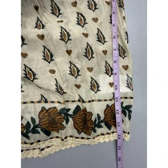 FARM Rio Ainika Cotton Floral Blouse.Beige Cream. Sz XS $198. NWOT